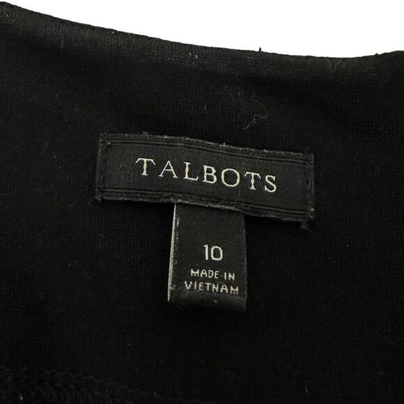 Talbots Black Jersey Knit Sheath Dress size 10 Round Neckline Empire Waist - Picture 5 of 6